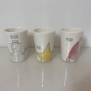 RAE DUNN ARTISAN COLLECTION BY MAGENTA Holiday MELAMINE 5" CUPS (3)